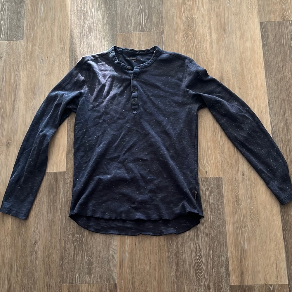 Speckled navy blue John Varvatos men’s long sleeve